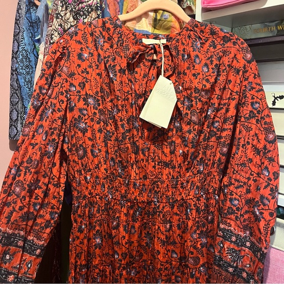 Ulla Johnson Crimson Floral Cotton-Blend Dress - Picture 3 of 12